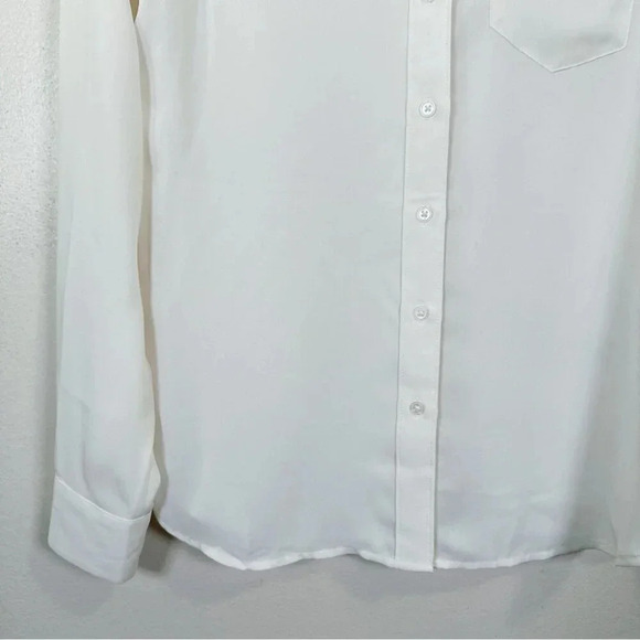 Banana Republic Womens Size Xsmall Color Accents Button Up Blouse Ivory Color - Picture 8 of 16